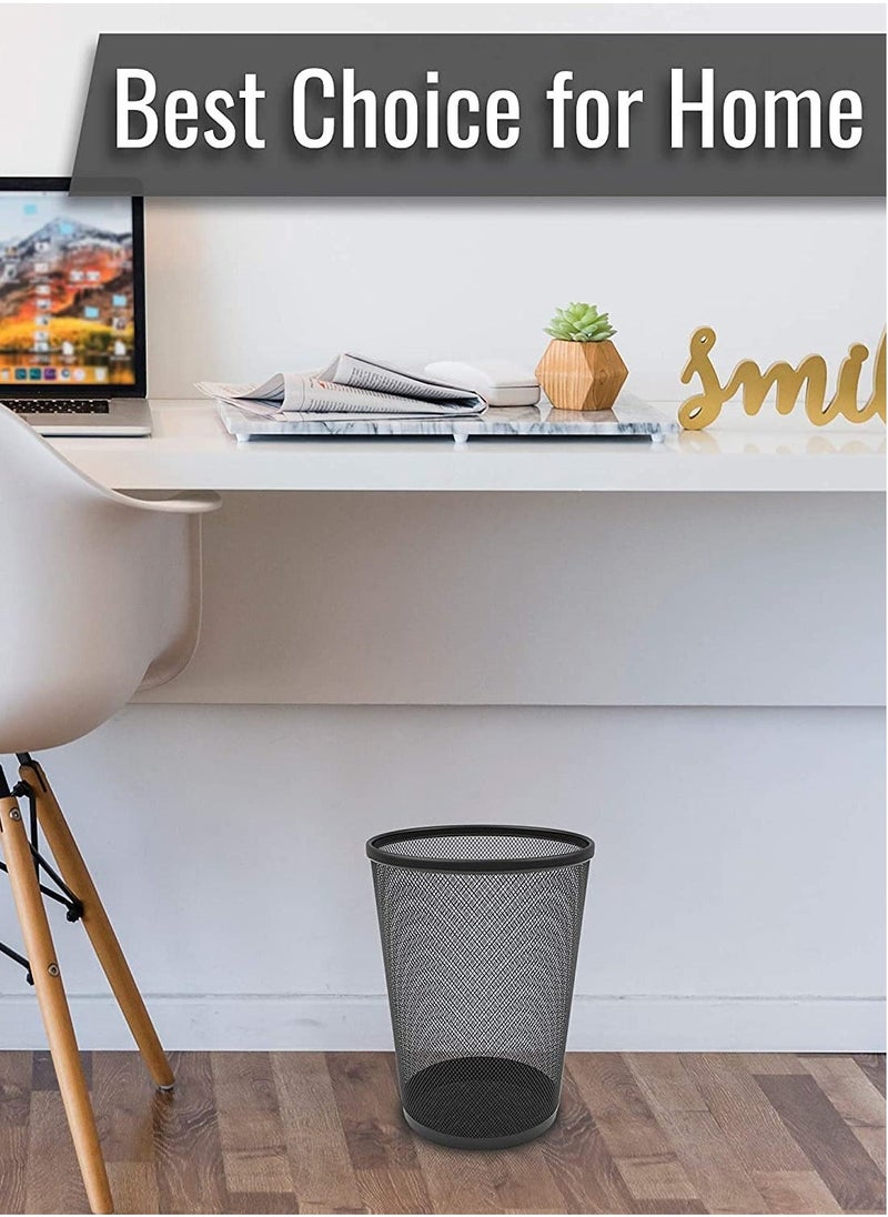 Generic - Elegant Metal Trash Can Waste Basket Black 23X26X18.5cm - Image 1
