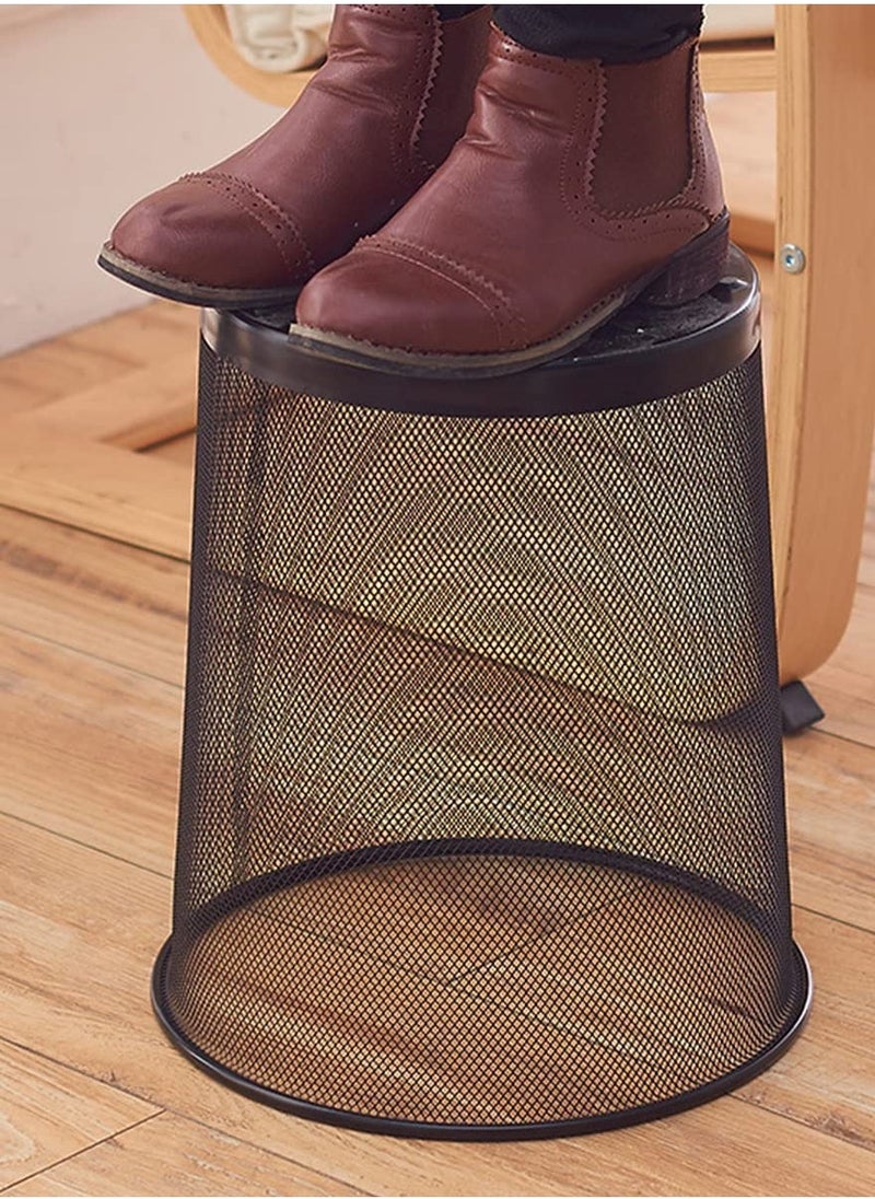 Generic - Elegant Metal Trash Can Waste Basket Black 23X26X18.5cm - Image 1