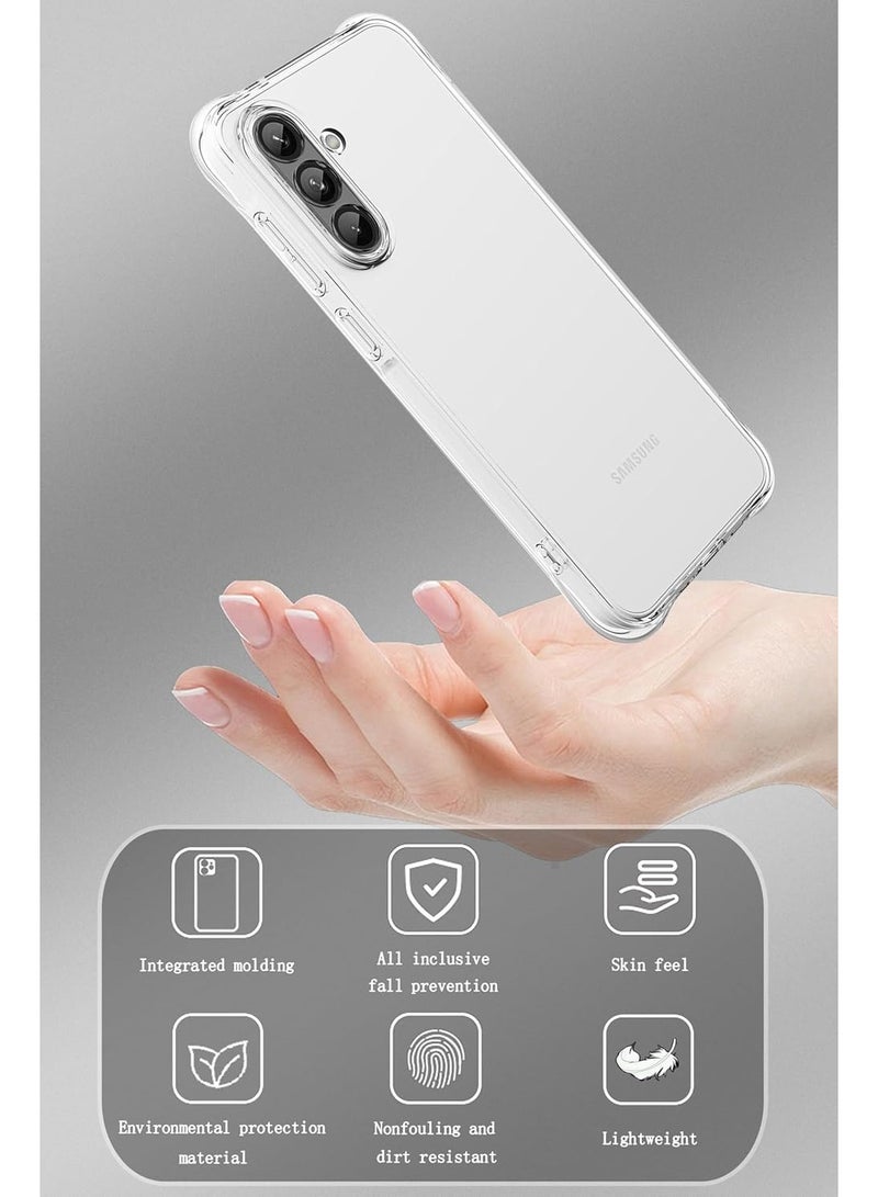 Youque 3 in 1 Samsung Galaxy A56 Case with Tempered Glass Screen Protector and Camera Lens Protector, Clear TPU, Reinforced Corner Shockproof, Anti-Scratch - Image 5