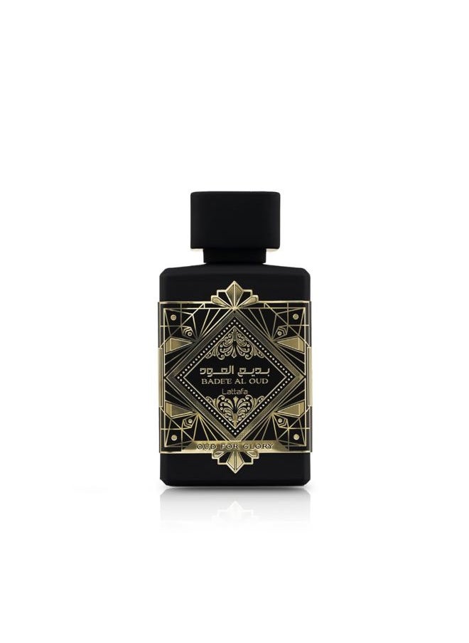 Lattafa Perfumes Perfumes Bade'e Al Oud, Oud for Glory for Unisex Eau de Parfum Spray, 3.4 Ounce  - Image 1