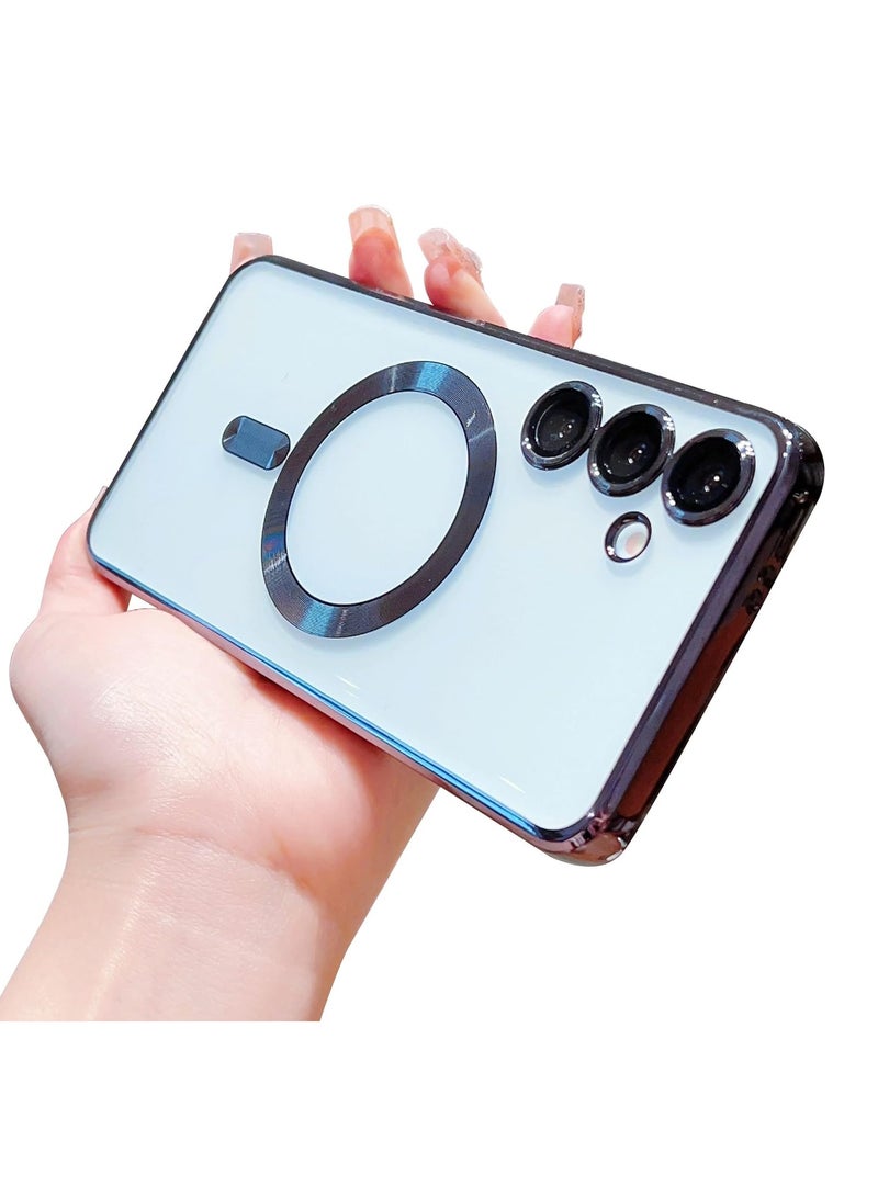 Case Magnetic Clear for Samsung Galaxy S24 Plus Case with MagSafe Cover Silicone Cover Slim Thin Anti-Fingerprint Scratch Wireless Charging Case for Galaxy S24 Plus. Black - Image 1