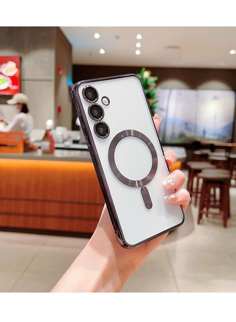 Case Magnetic Clear for Samsung Galaxy S24 Plus Case with MagSafe Cover Silicone Cover Slim Thin Anti-Fingerprint Scratch Wireless Charging Case for Galaxy S24 Plus. Black - Image 2