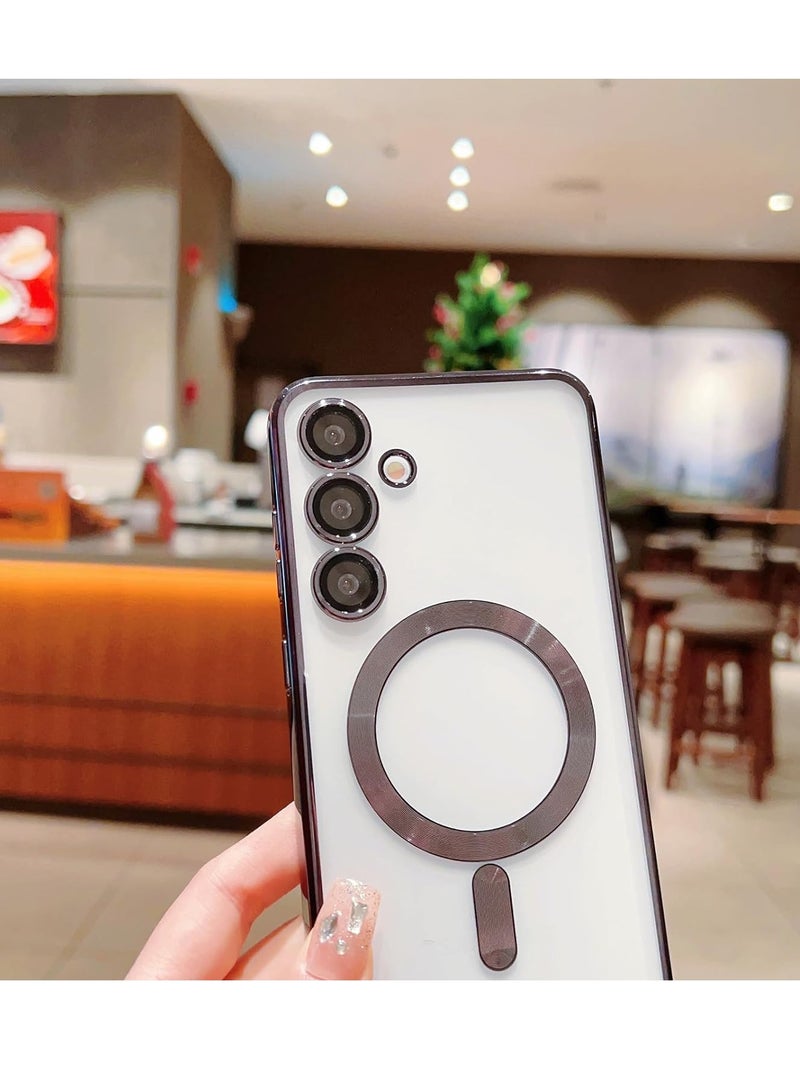 Case Magnetic Clear for Samsung Galaxy S24 Plus Case with MagSafe Cover Silicone Cover Slim Thin Anti-Fingerprint Scratch Wireless Charging Case for Galaxy S24 Plus. Black - Image 5