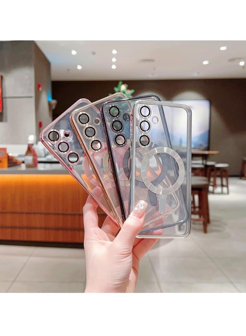 Case Magnetic Clear for Samsung Galaxy S24 Plus Case with MagSafe Cover Silicone Cover Slim Thin Anti-Fingerprint Scratch Wireless Charging Case for Galaxy S24 Plus. Black - Image 4