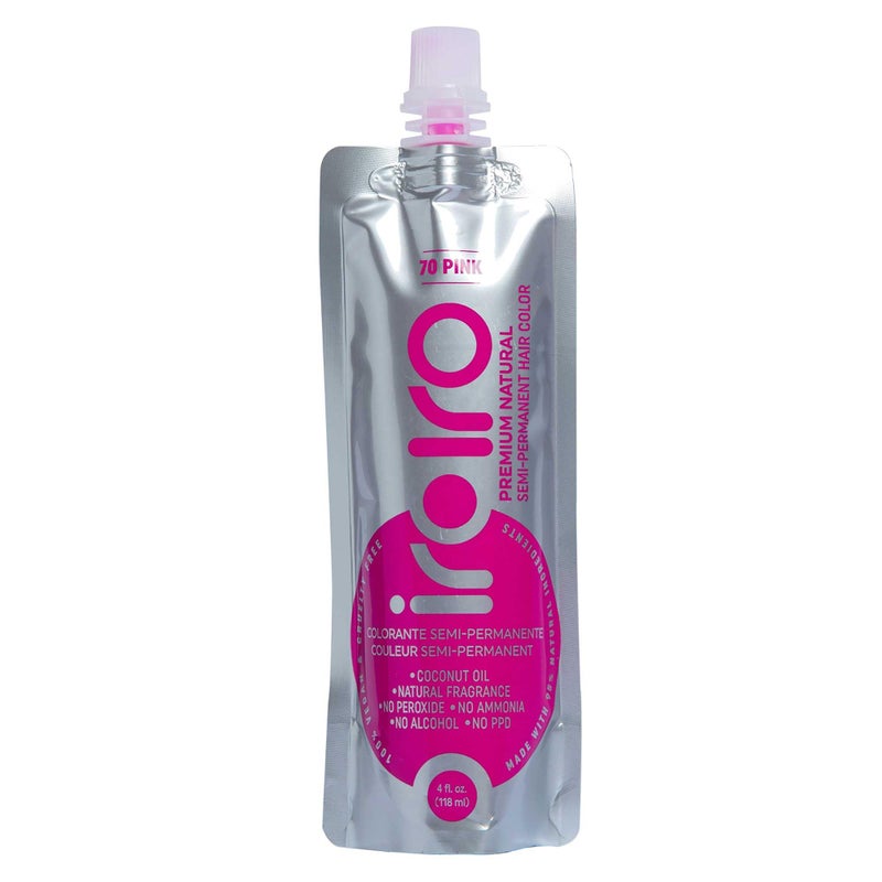 IROIRO Premium Natural Semi-Permanent Hair Color 70 Pink (4oz) - Image 1