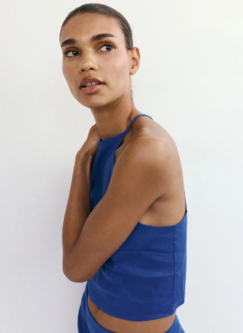 مانجو Linen Cotton Halter Top