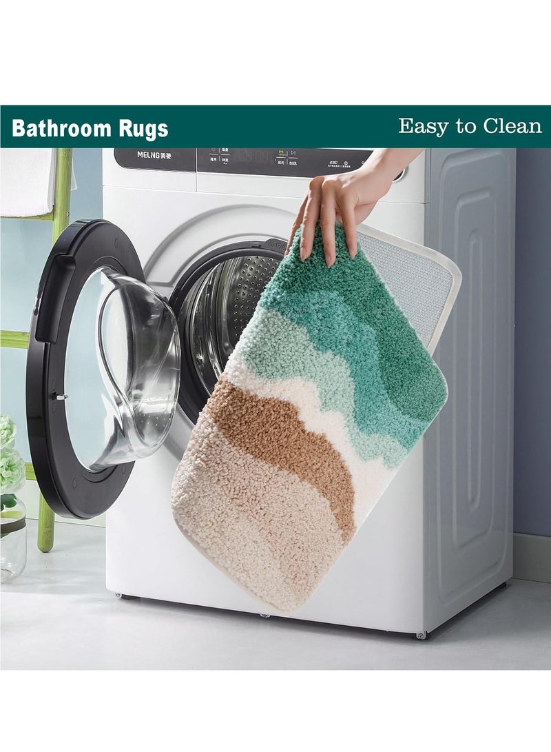 Bathroom Rugs Bath Mat 40x60 CM Non Slip Fluffy Soft Plush Microfiber Shower Carpet Rug Machine Washable Quick Dry Ultra Bath Mats for Tub Bathroom and Shower Ocean. - Image 5