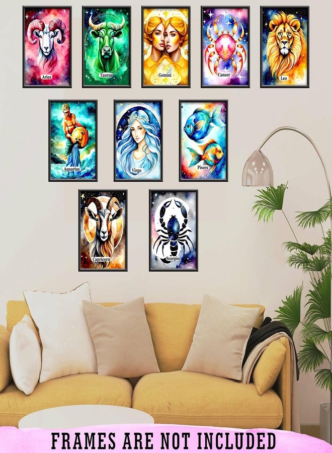 PARTH iMPEX Zodiac Wall Art - Astrology Spiritual Room Decor - Aesthetic Astronomy Pictures for Bedroom or Office - 8x10 Unframed Prints - Pisces, Leo, Libra, Aries & More - Image 4