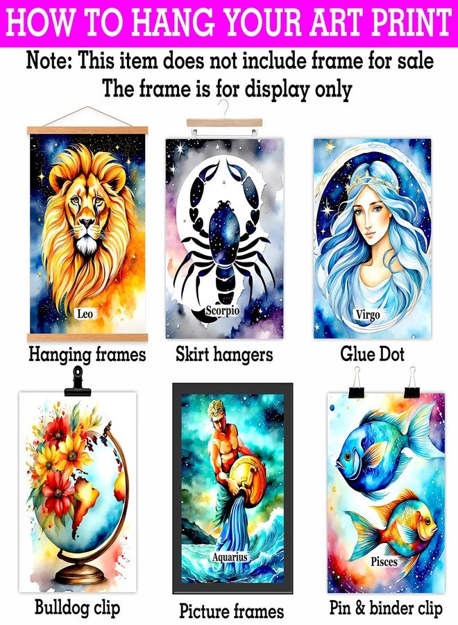 PARTH iMPEX Zodiac Wall Art - Astrology Spiritual Room Decor - Aesthetic Astronomy Pictures for Bedroom or Office - 8x10 Unframed Prints - Pisces, Leo, Libra, Aries & More - Image 5
