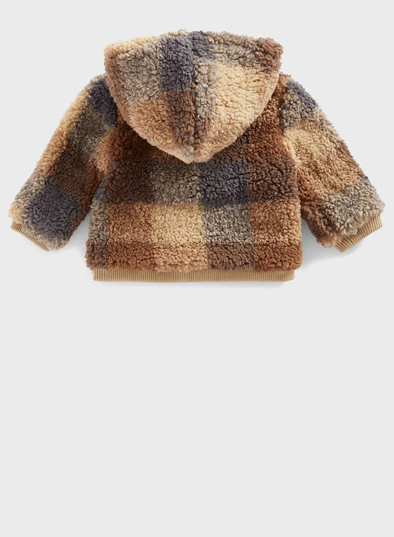 mothercare Checked Borg Cardigan