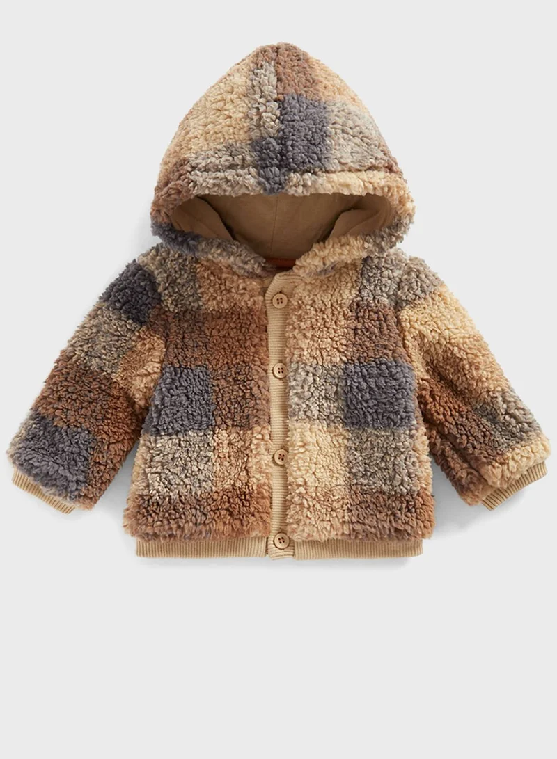 mothercare Checked Borg Cardigan