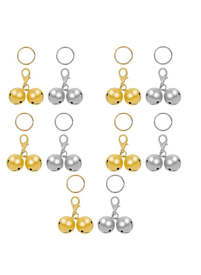 NOVOLAN Pet Collar Pendant Bells, 10-Piece Set of 18mm Dog & Cat Collar Bells in 5 Gold & 5 Silver Colors, Pet Accessory for Anti-Loss Training, Identification, Decoration, for Enhancing Pet Collars - Image 1