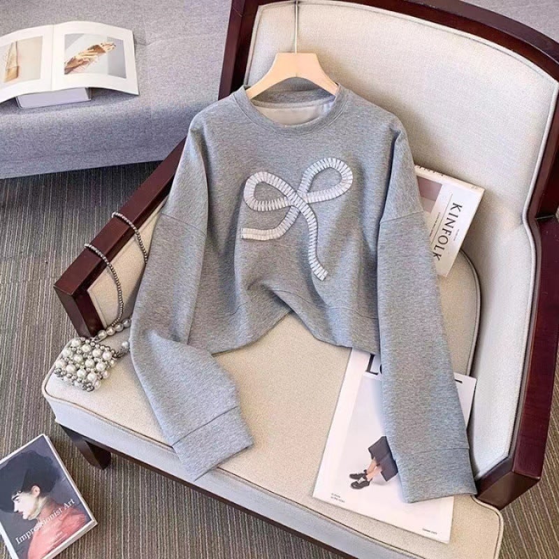 Fashionable Long Sleeve Shirt Hoodie Three-Piece Set Korean Style Age-Defying College Wear Skirt Combo For Women Autumn Season Single sweatshirt - Image 1