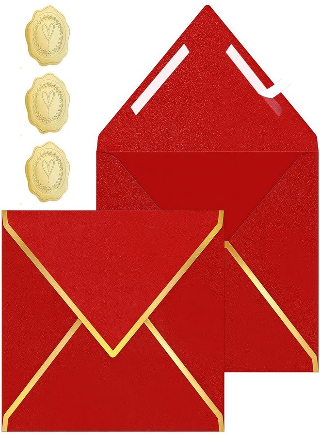 Keeshibao 5x7 Envelopes for Invitations,A7 Envelopes Gold,4x6 Red Envelopes - Image 1