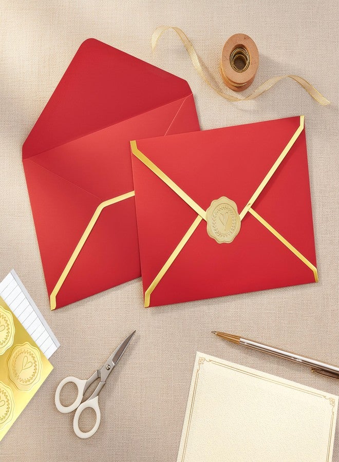 Keeshibao 5x7 Envelopes for Invitations,A7 Envelopes Gold,4x6 Red Envelopes - Image 2