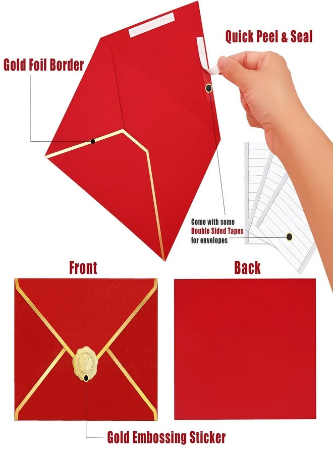 Keeshibao 5x7 Envelopes for Invitations,A7 Envelopes Gold,4x6 Red Envelopes - Image 4