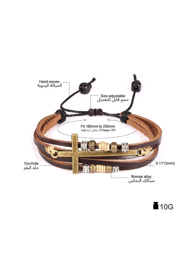 Vintage Braided leather Bracelet1strip - Image 2
