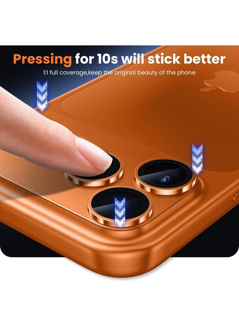 iPhone 17 Pro Camera Lens Protector - Matte Metal Plate Military Grade Shatterproof 9H Tempered Camera Glass Cover, Scratch Resistant, Case Friendly - Image 4