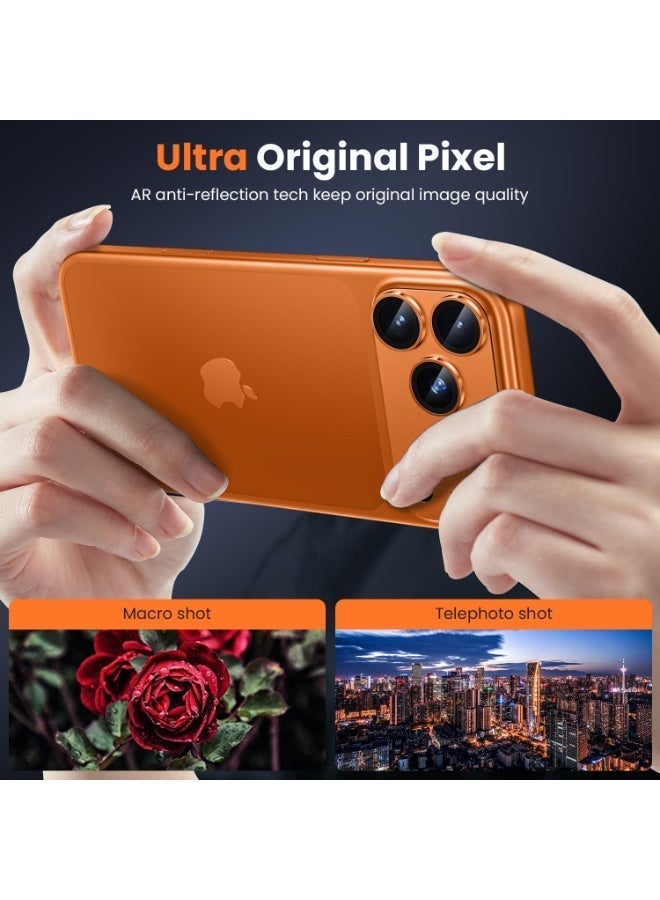 iPhone 17 Pro Camera Lens Protector - Matte Metal Plate Military Grade Shatterproof 9H Tempered Camera Glass Cover, Scratch Resistant, Case Friendly - Image 5