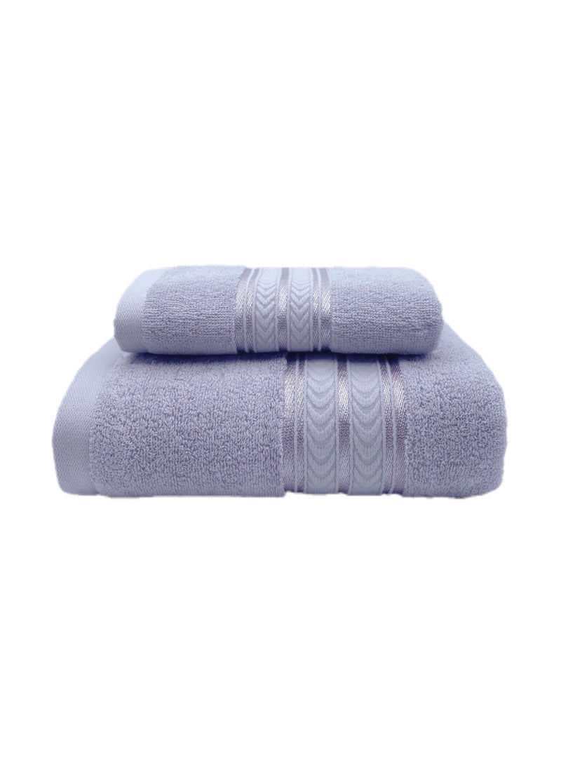 Soft Luxury Cotton Bath Towel Set Size 2* (70 * 140cm)2*（35*75cm） High Water Absorption Quick Drying Daily Durable Hotel Bathroom Spa (light purple 4 piece towel set) - Image 4