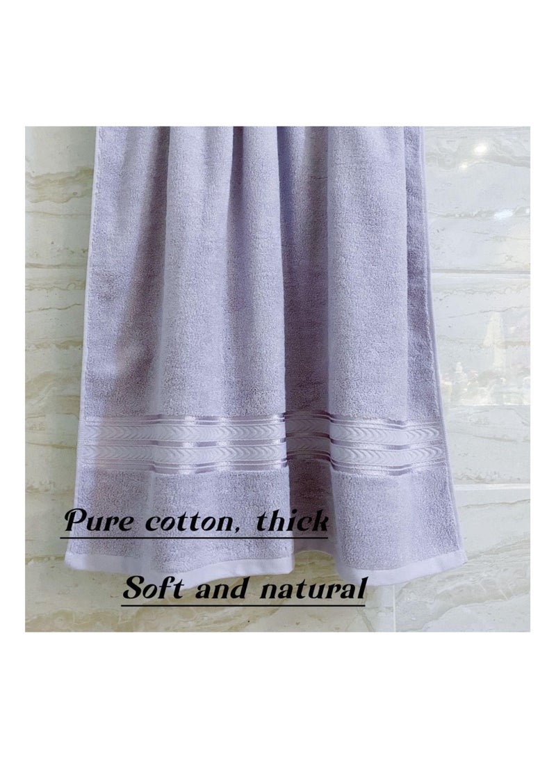 Soft Luxury Cotton Bath Towel Set Size 2* (70 * 140cm)2*（35*75cm） High Water Absorption Quick Drying Daily Durable Hotel Bathroom Spa (light purple 4 piece towel set) - Image 3