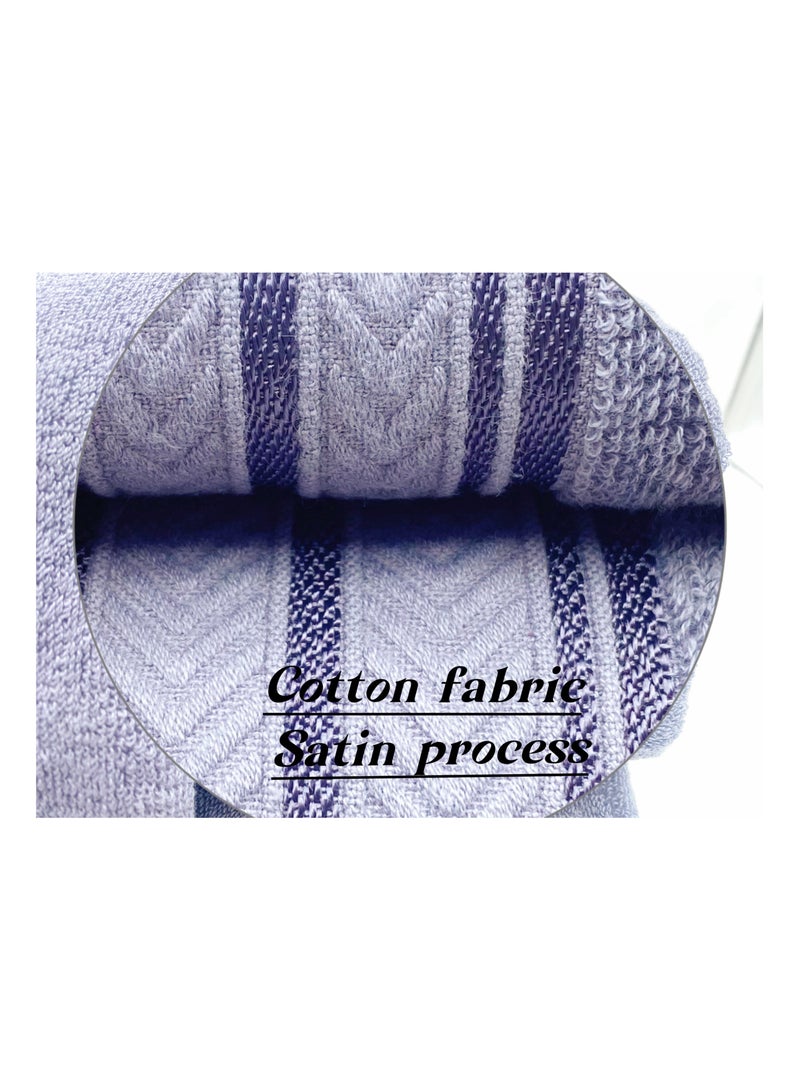 Soft Luxury Cotton Bath Towel Set Size 2* (70 * 140cm)2*（35*75cm） High Water Absorption Quick Drying Daily Durable Hotel Bathroom Spa (light purple 4 piece towel set) - Image 2