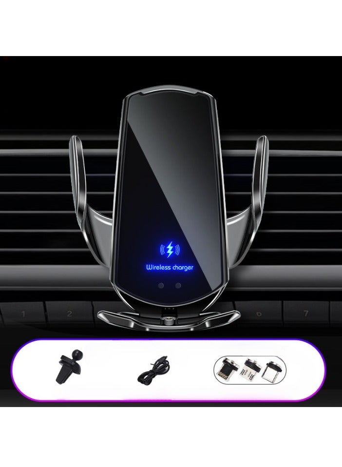 AROAQ Smart Sensor Car Wireless Charger, Stable Fast Charging Car Mobile Phone Holder, Auto-clamping And Rotating Car Phone Holder Mount Air Vent Phone Holder, (Cool Black) - Image 1