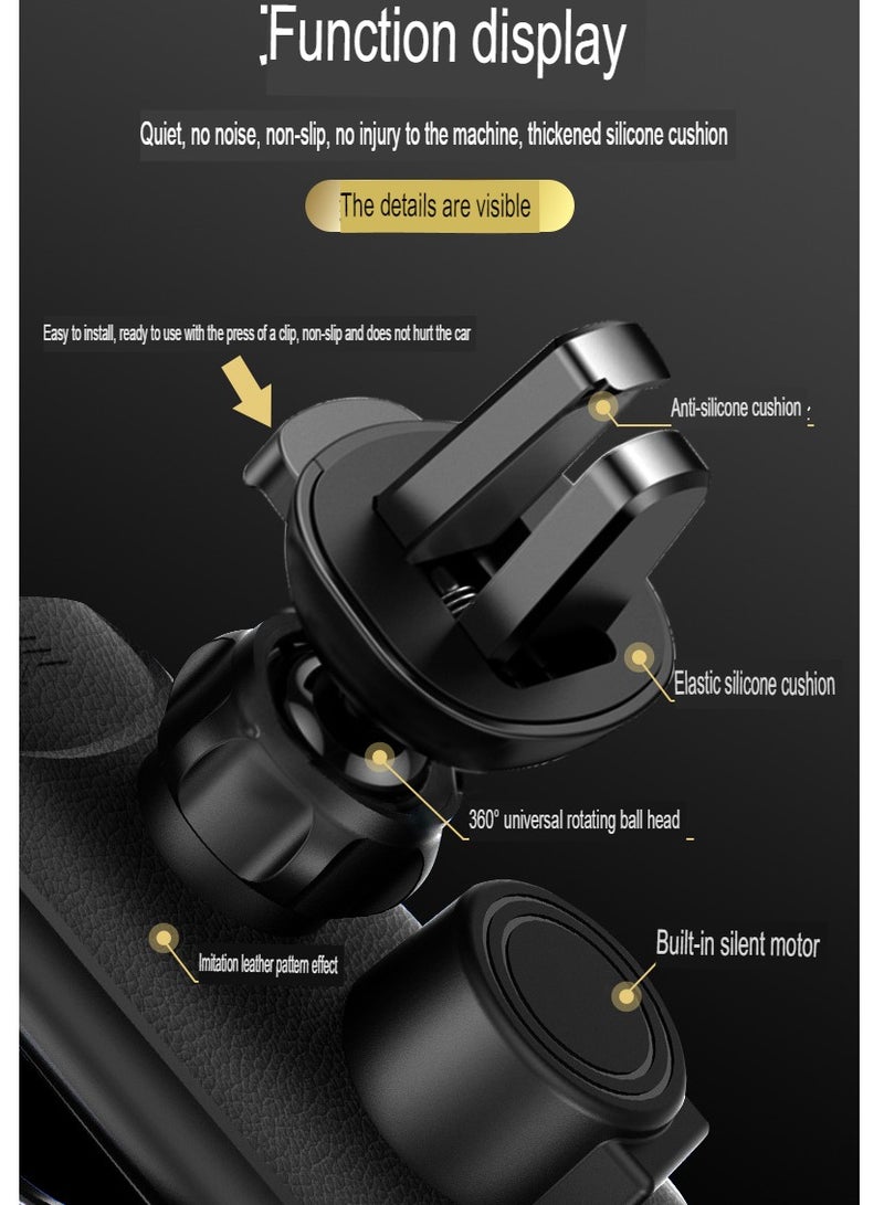 AROAQ Smart Sensor Car Wireless Charger, Stable Fast Charging Car Mobile Phone Holder, Auto-clamping And Rotating Car Phone Holder Mount Air Vent Phone Holder, (Cool Black) - Image 4