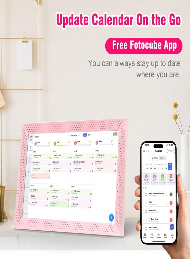 YosaToo تقويم رقمي 10.1 بوصة (وردي) - Image 3