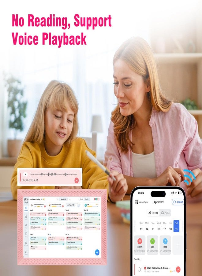 YosaToo تقويم رقمي 10.1 بوصة (وردي) - Image 4