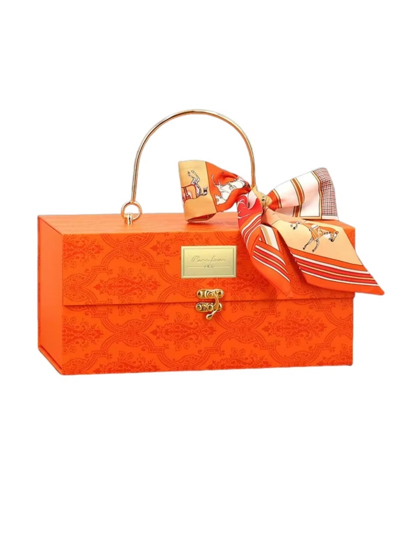 Forest-style Handheld Embossed Candy Box - Trendy Wedding Favors, Ramadan Gift Box, Popular Festival Empty Box-red - Image 1