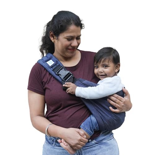 Soulslings Imbu Buckle Hip Sling Baby Carrier -100% Cotton - Denim | Baby Toddler Carrier | Baby Sling Carrier | Lightweight Sling Baby Carrier for Babies & Toddlers | Adjustable for 6 - 30 Months (Upto 20kg) - Image 1