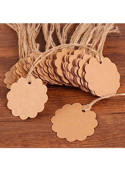 Atmiyamart Atmiyamart Handmade Blank Kraft Tag (100pcs, brown)  - Image 1