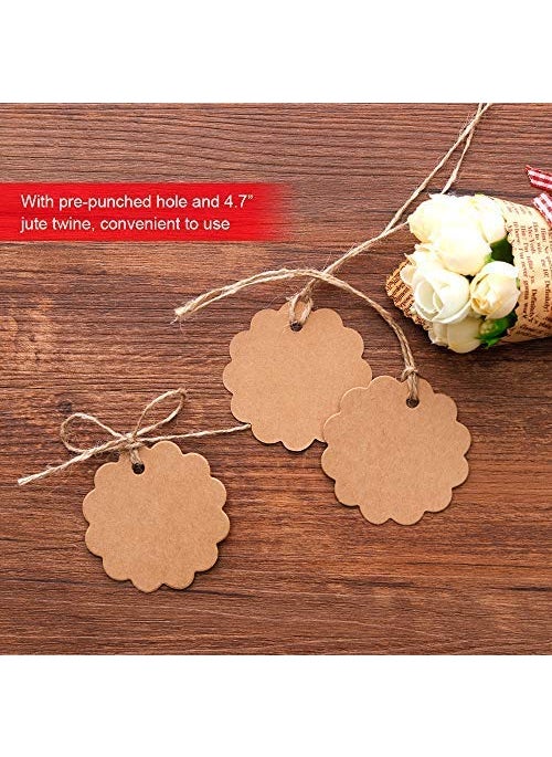 Atmiyamart Atmiyamart Handmade Blank Kraft Tag (100pcs, brown)  - Image 4