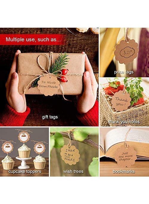 Atmiyamart Atmiyamart Handmade Blank Kraft Tag (100pcs, brown)  - Image 3