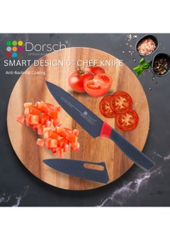 Dorsch Danish Design 6-Inch Chef Knife with High Carbon German Steel Blade | Ultra-Sharp Precision | Non-Stick Coating | Ergonomic Handle for Comfort | Anti-Rust & Durable Design | Multipurpose Cutting Tool | Protective Sheath Included | Professional Kitchen Knife  - Image 2
