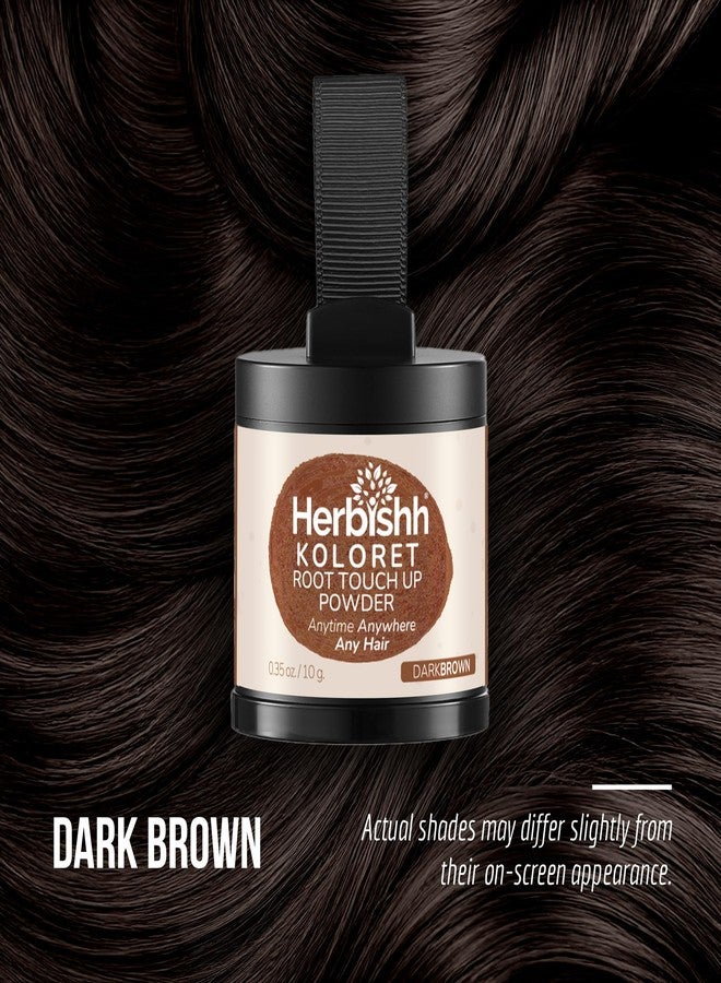 Herbishh Koloret Root Touch Up Powder– Dark Brown Powder for Women & Men, Instant Root Cover Up for Gray Coverage, Hairline Concealer for Thinning Hair & Bald Spots, Water-Resistant & Smudge-Proof, 10g - Image 2