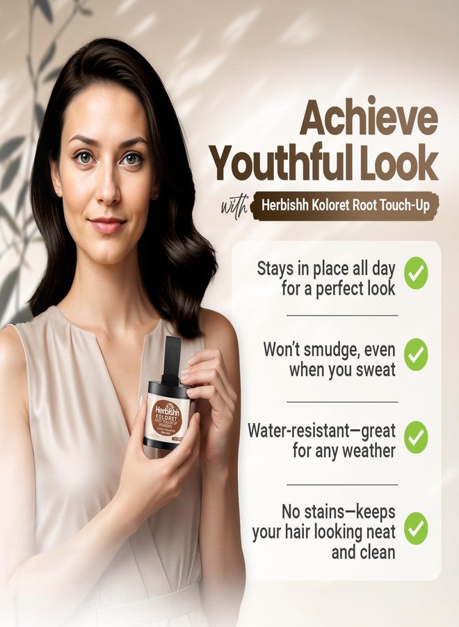 Herbishh Koloret Root Touch Up Powder– Dark Brown Powder for Women & Men, Instant Root Cover Up for Gray Coverage, Hairline Concealer for Thinning Hair & Bald Spots, Water-Resistant & Smudge-Proof, 10g - Image 4