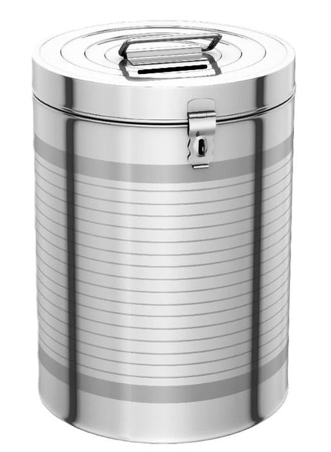 NUTRIX 100% Stainless Steel Round Shape Piggy Bank 14 cm | Money Bank Container,Piggy Banks Antique Coin Bank Box Money Organizer Gullak Coin | Money Box Silver - Image 1