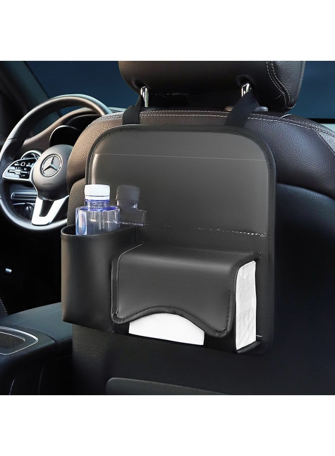 Car seat back storage hanging bag multifunctional storage bag cross-border new car front and rear drain cup holder tissue box - Image 1