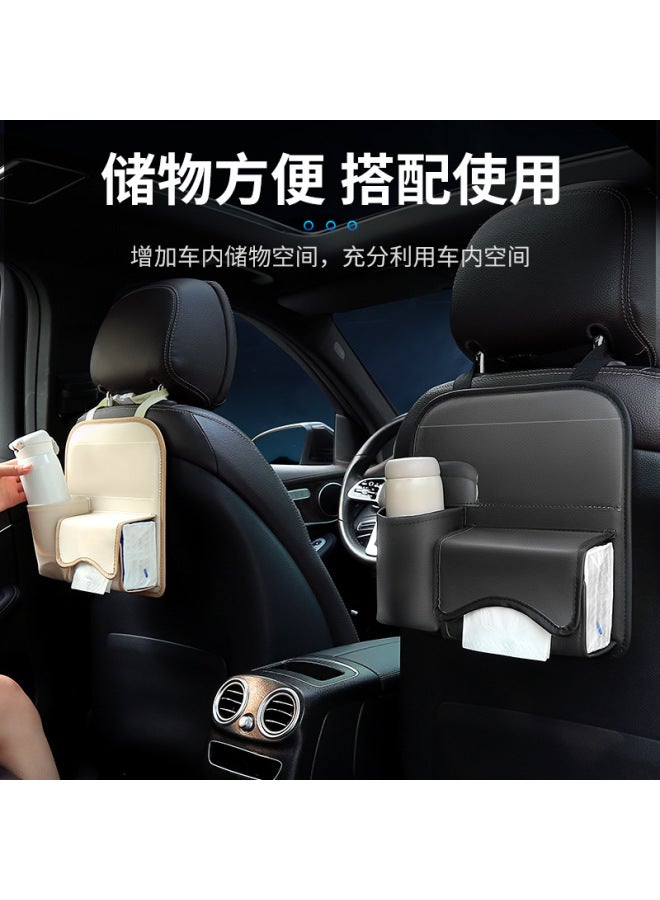Car seat back storage hanging bag multifunctional storage bag cross-border new car front and rear drain cup holder tissue box - Image 4