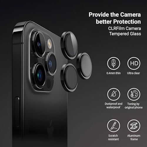 DailyObjects CERO Aluminium Camera Lens Protector for iphone 16 Plus|Tough HD Glass Protectors|Dust Proof|Water Resistant|Ultra Clear HD Image Quality|9H Hardness|3D ring|Shock Proof Alloy - Black - Image 2