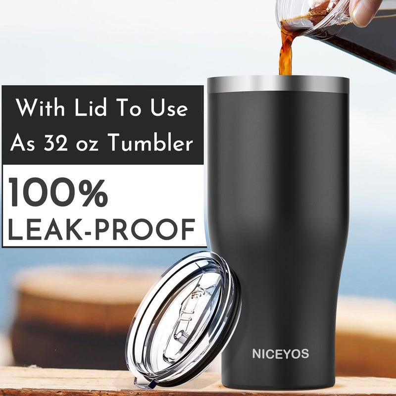 Niceyos Universal Iced Coffee Sleeve - Upgraded Double Wall Reusable Stainless Steel Holder Sleeves Insulator for Cold Drinks Fits Starbucks Dunkin Donuts McDonalds Small Medium Large Cups (Black) - Image 3
