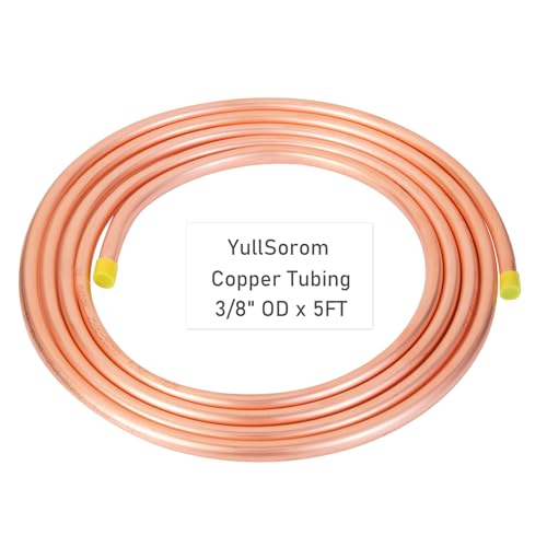YullSorom Copper Tubing 38 OD x 0328 ID x 5 Ft 999 C12200 Pure ACR Copper TubeRefrigeration Seamless Round T2 Pure copper tubesRound Seamless Tubing for Refrigerator HVAC System Industry DIY - Image 3