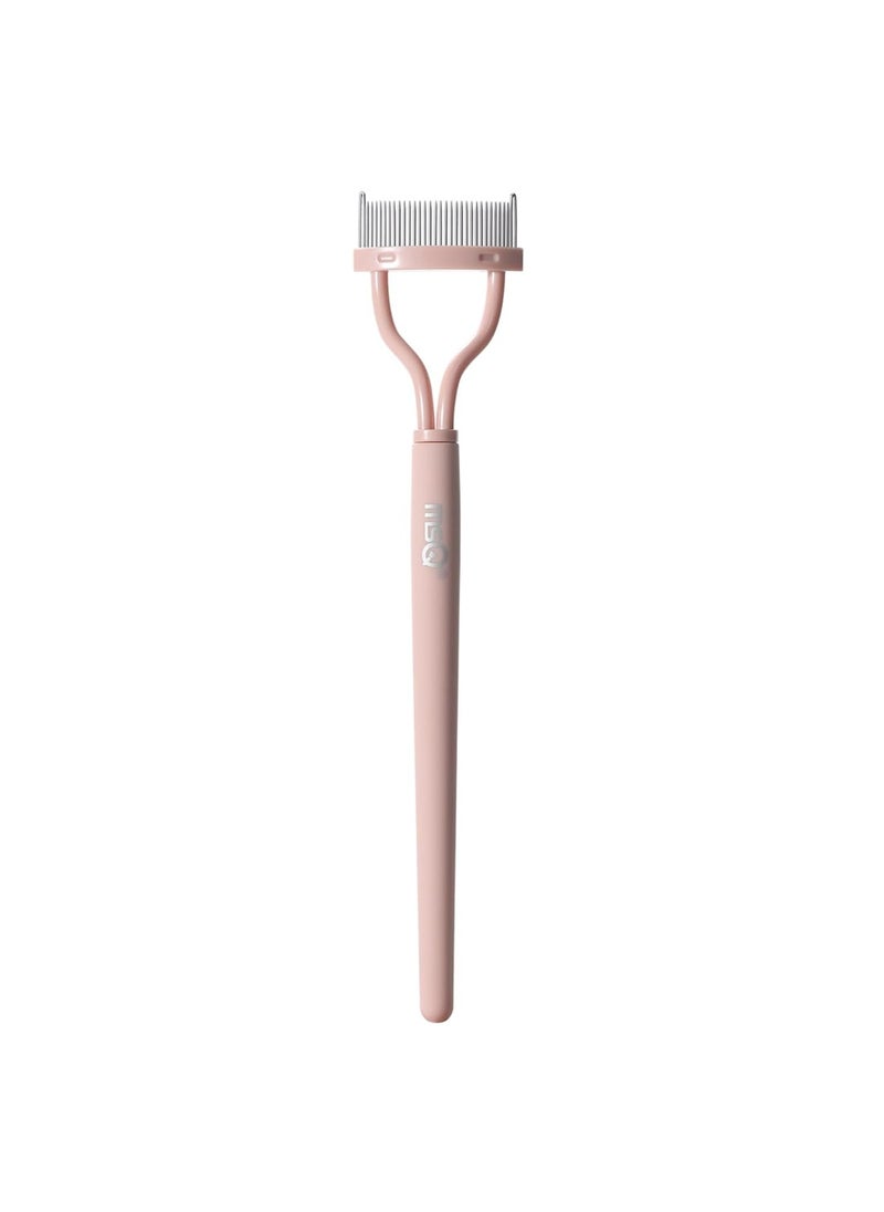 MSQ Eyelash Separator Eyelash Comb Lash Separator Tool MSQ Mascara Brush Eyelash Brush Separator Mascara Comb Arc Designed Mascara Applicator With Cover Pink (1PCS)  - Image 1
