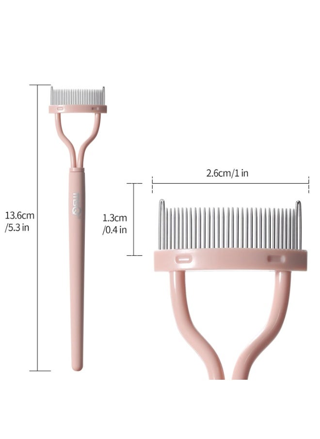 MSQ Eyelash Separator Eyelash Comb Lash Separator Tool MSQ Mascara Brush Eyelash Brush Separator Mascara Comb Arc Designed Mascara Applicator With Cover Pink (1PCS)  - Image 5
