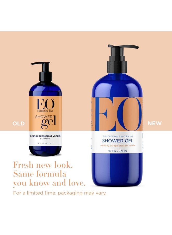 إي اوه غسول الجسم جل الاستحمام 16 أونصة (عبوة من قطعتين) منظف مرطب للبشرة بزهر البرتقال والفانيليا العضوي مع الزيوت الأساسية النقية - Image 2