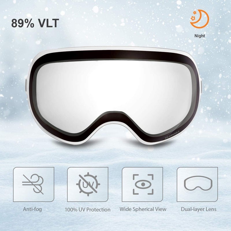 VANRORA X-Mag Ski Goggles Replacement Lens, Extra Snowboard Goggles Lens, Anti-Fog & 100% UV Protection - Image 2