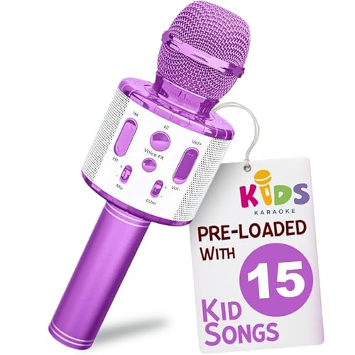 Move2Play Kids Karaoke Microphone Includes PreLoaded Songs Bluetooth Kids Birthday Party Gift Toy for All Ages 2 3 4 5 6 Year Old Girls Boys Toddlers - Image 1
