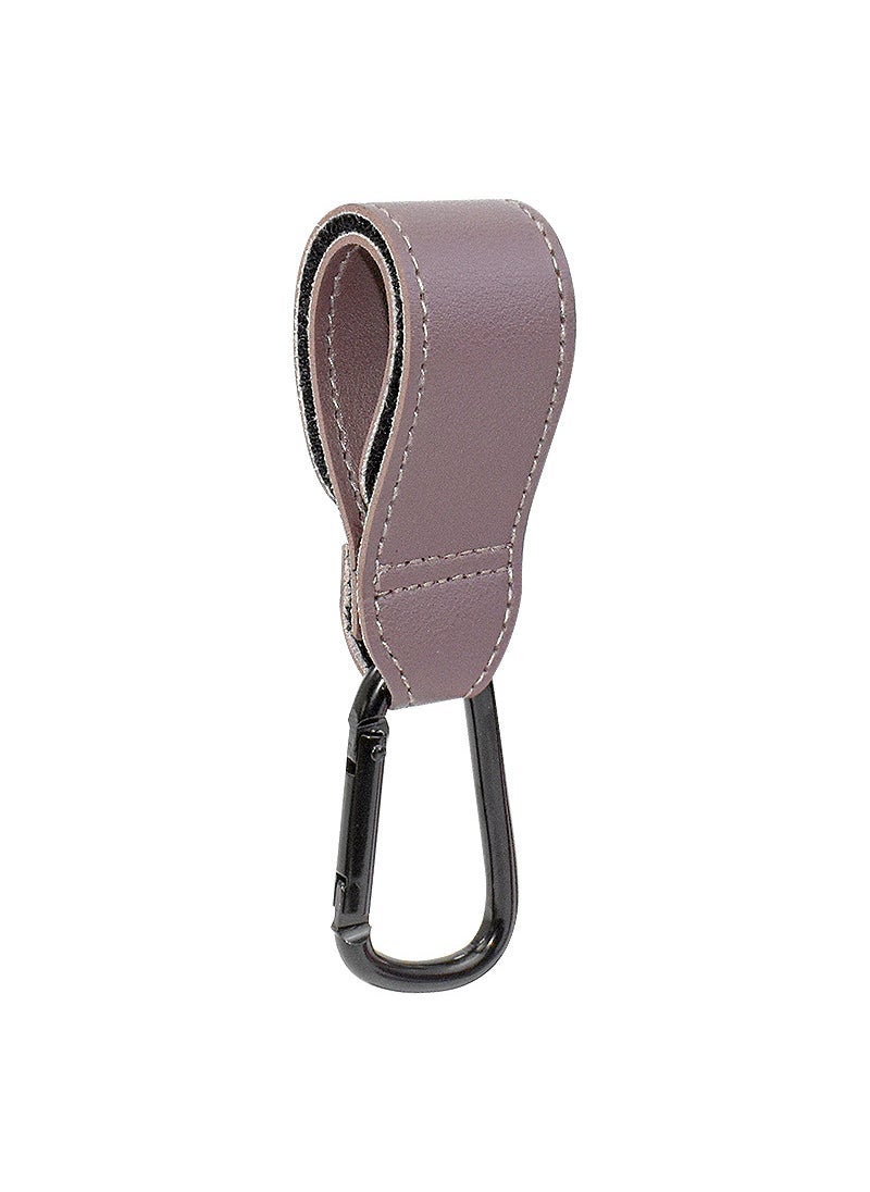Multifunctional Leather Aluminum Carabiner Hook for Strollers Reddish purple 